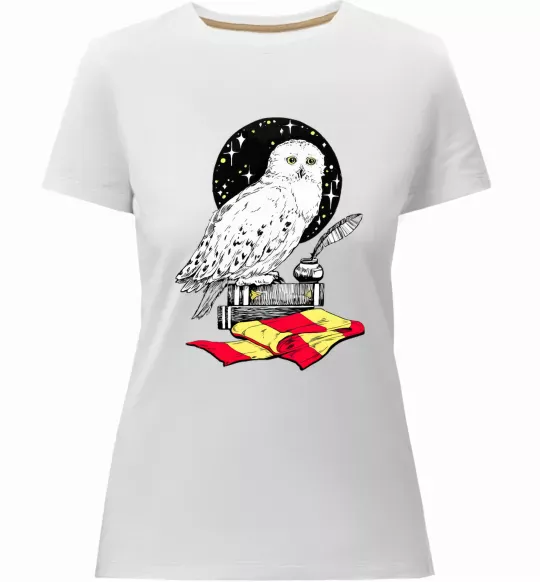 Жіноча преміум футболка Букля Гаррі Поттер Білий фото