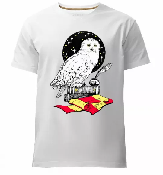 Мужская премиум футболка Букля Гаррі Поттер Белый фото