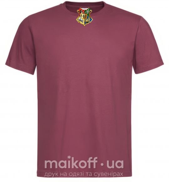 Мужская футболка Хогвартс герб Бордовый фото