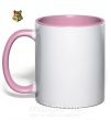 Чашка з кольоровою ручкою Хогвартс герб Ніжно рожевий фото
