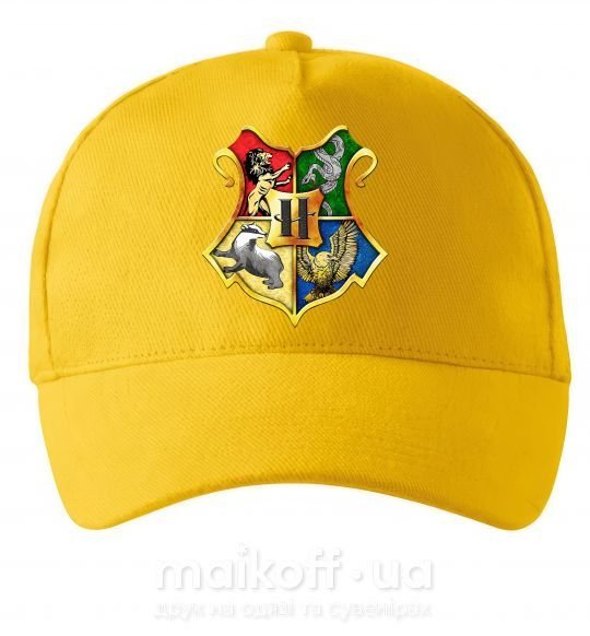 Кепка Хогвартс герб Солнечно желтый фото