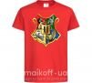Детская футболка Хогвартс герб Красный фото