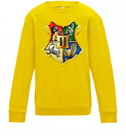 Дитячий світшот Хогвартс герб Сонячно жовтий фото