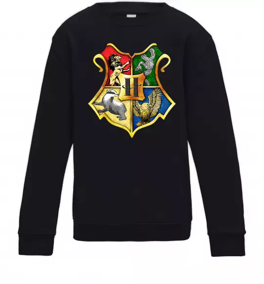 Дитячий світшот Хогвартс герб Чорний фото