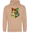 Женская толстовка (худи) Хогвартс герб Песочный фото