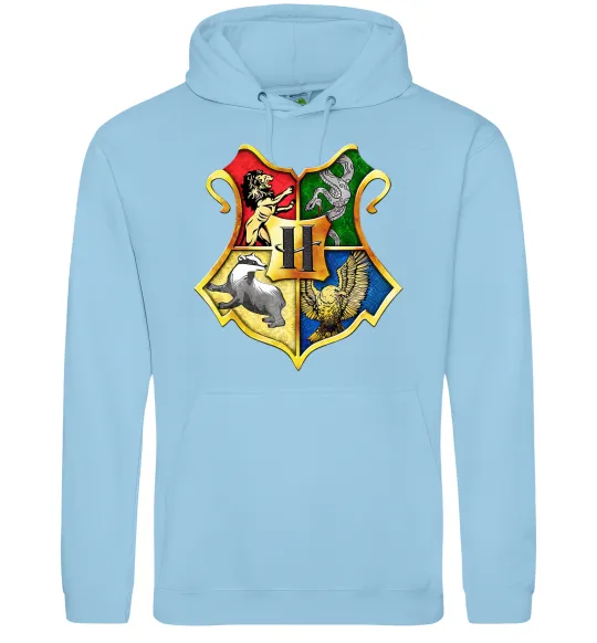 Жіноча толстовка (худі) Хогвартс герб Блакитний фото
