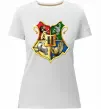 Жіноча преміум футболка Хогвартс герб Білий фото