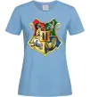 Жіноча футболка Хогвартс герб Блакитний фото