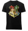 Мужская премиум футболка Хогвартс герб Черный фото