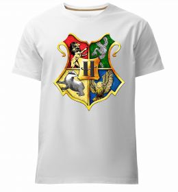Мужская премиум футболка Хогвартс герб