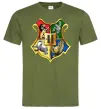 Мужская футболка Хогвартс герб Оливковый фото