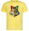 Мужская футболка Хогвартс герб Лимонный фото
