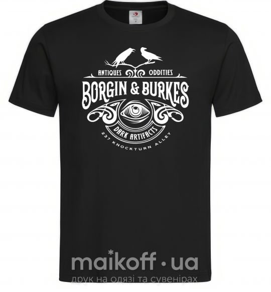 Чоловіча футболка Borgin and burkes Гарри Поттер Чорний фото