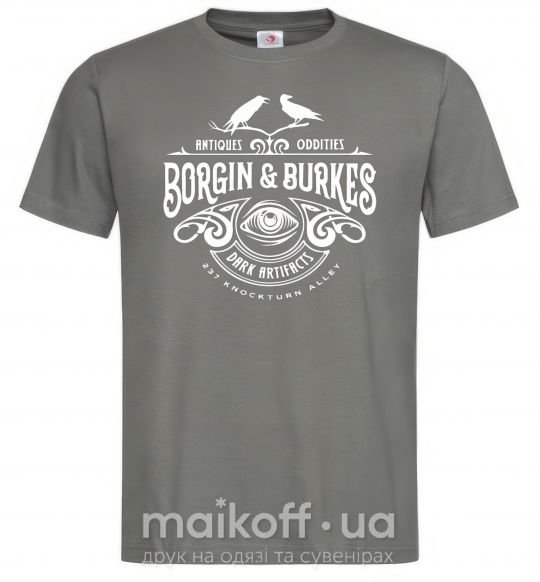 Мужская футболка Borgin and burkes Гарри Поттер Графит фото