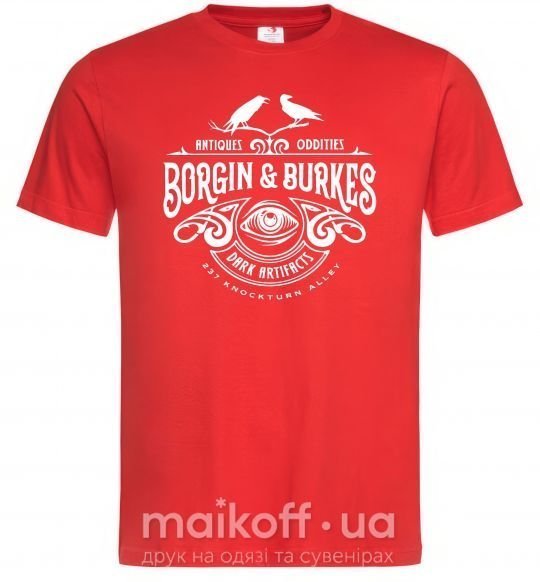 Мужская футболка Borgin and burkes Гарри Поттер Красный фото