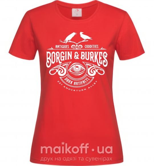 Женская футболка Borgin and burkes Гарри Поттер Красный фото