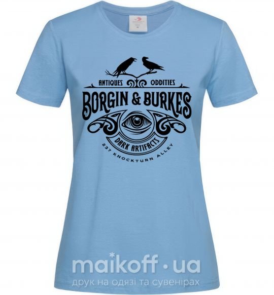 Жіноча футболка Borgin and burkes Гарри Поттер Блакитний фото
