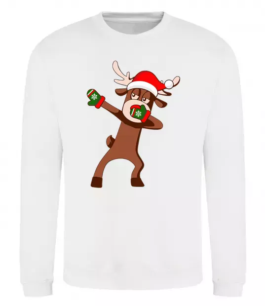 Світшот Dabbing Christmas deer світшот білий L Білий фото