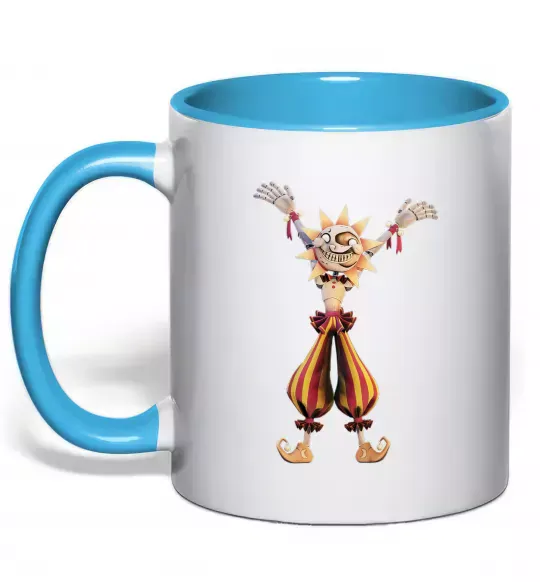 Чашка з кольоровою ручкою Five Nights at Freddys Sun Блакитний фото