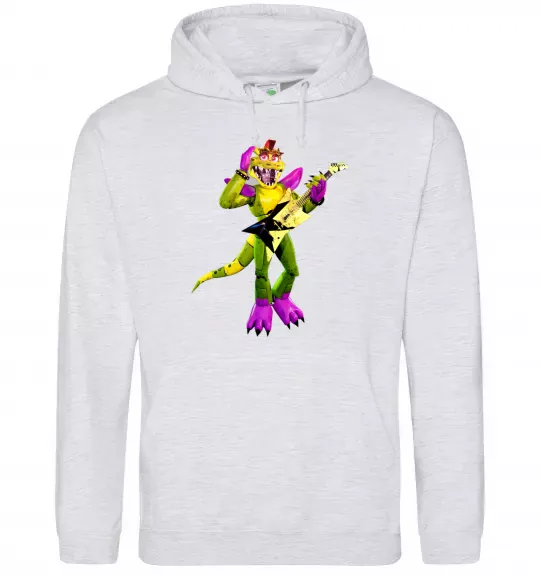 Чоловіча толстовка (худі) Глемрок Монти 5 ночей с Фредди Сірий меланж фото