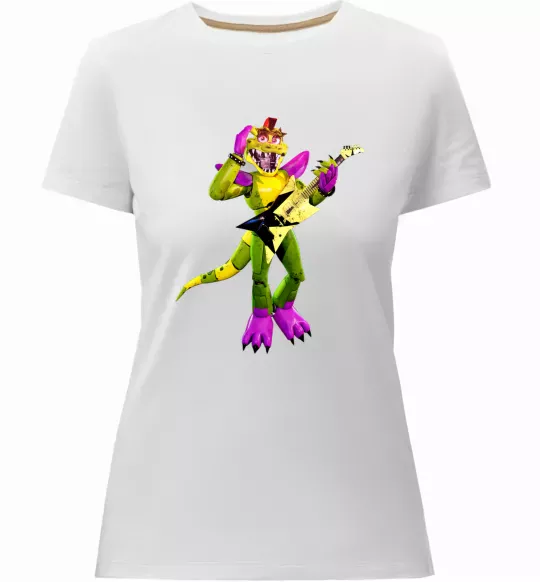 Жіноча преміум футболка Глемрок Монти 5 ночей с Фредди Білий фото