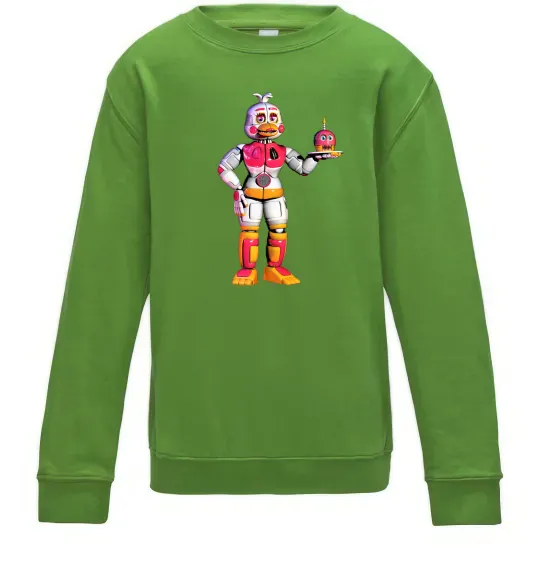 Детский Свитшот Чика Фнаф Лаймовый фото