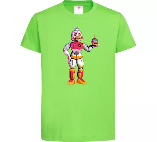 Дитяча футболка Чика Фнаф Лаймовий фото