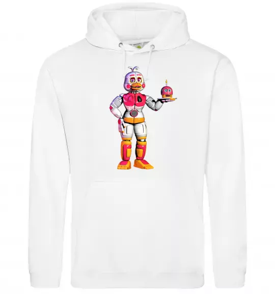 Мужская толстовка (худи) Чика Фнаф Белый фото