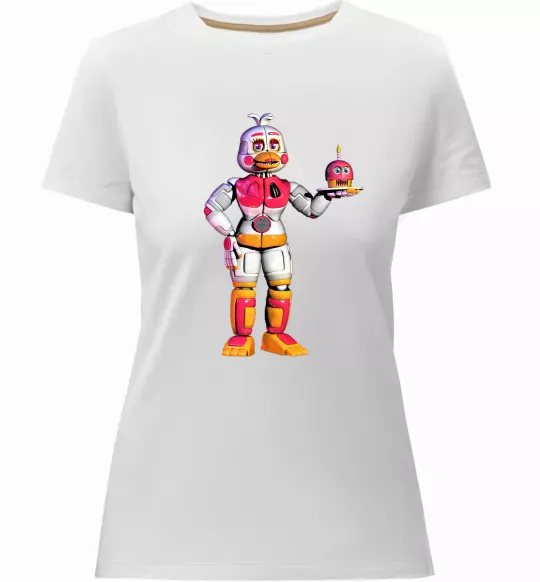 Женская премиум футболка Чика Фнаф Белый фото