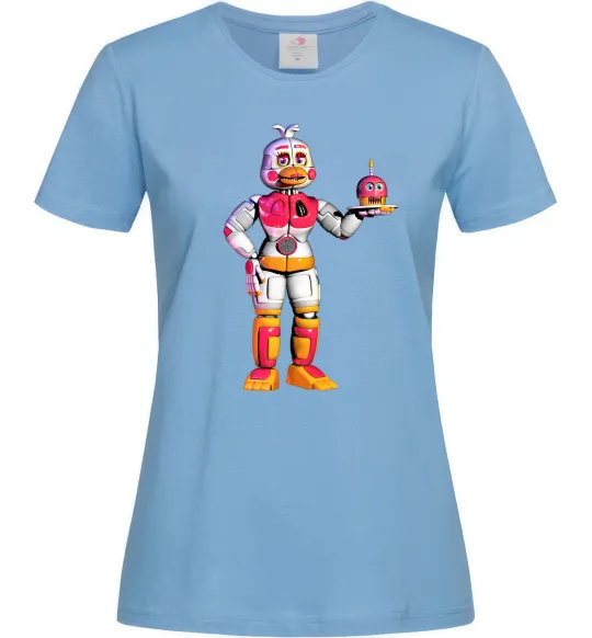 Жіноча футболка Чика Фнаф Блакитний фото