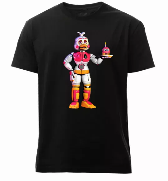 Мужская премиум футболка Чика Фнаф Черный фото