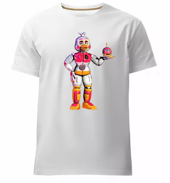 Мужская премиум футболка Чика Фнаф Белый фото