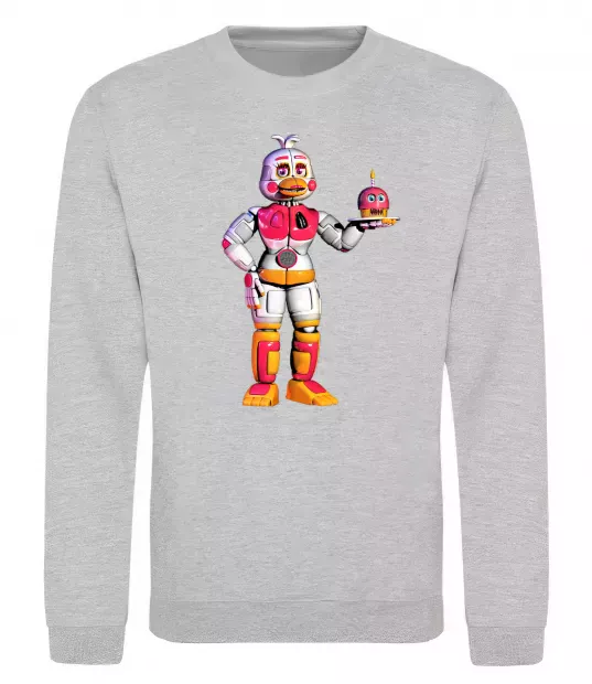 Світшот Чика Фнаф Сірий меланж фото