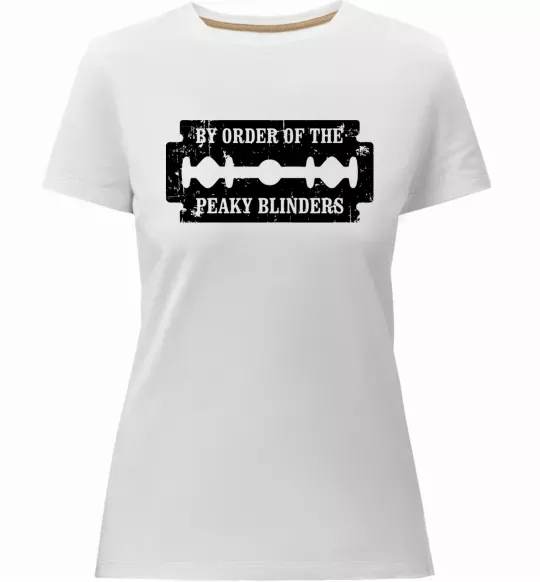 Жіноча преміум футболка By order of the peakly blinders Білий фото