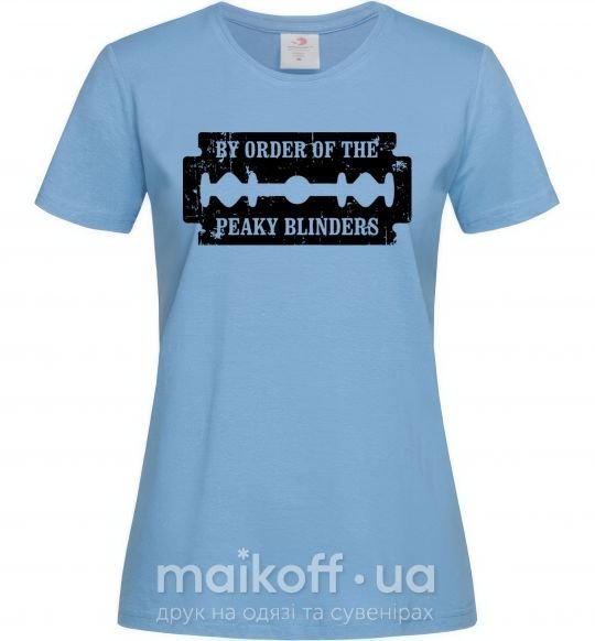 Жіноча футболка By order of the peakly blinders Блакитний фото