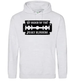 Мужская толстовка (худи) By order of the peakly blinders Серый меланж фото