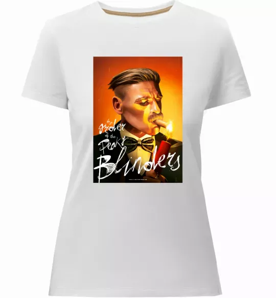 Женская премиум футболка Артур Шелбі Гострі картузи Белый фото