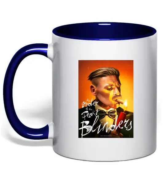 Чашка с цветной ручкой Артур Шелбі Гострі картузи Глубокий темно-синий фото