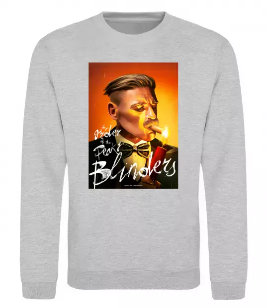 Світшот Артур Шелбі Гострі картузи Сірий меланж фото