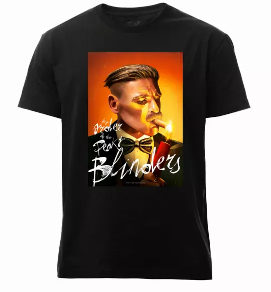 Мужская премиум футболка Артур Шелбі Гострі картузи Черный фото