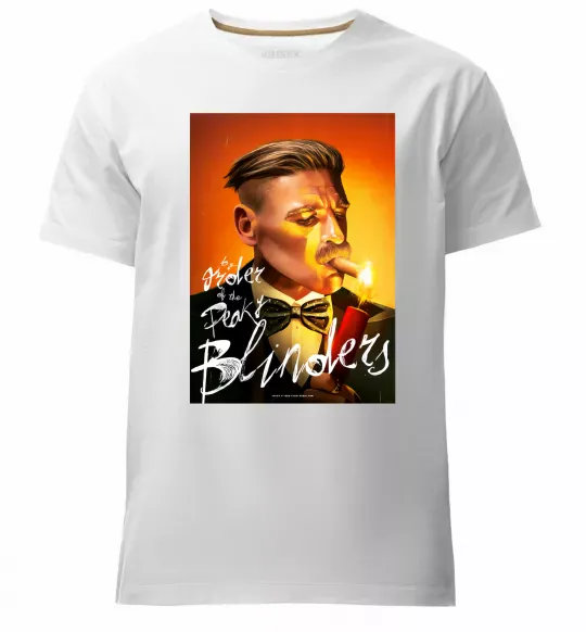 Мужская премиум футболка Артур Шелбі Гострі картузи Белый фото