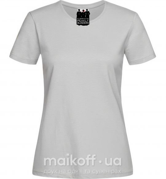 Женская футболка Острые козырьки силуэт Серый фото