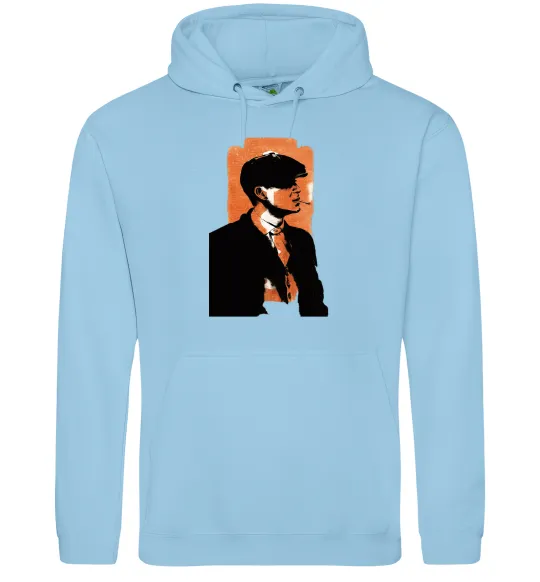 Чоловіча толстовка (худі) Гострі картузи трафарет Блакитний фото