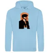 Женская толстовка (худи) Гострі картузи трафарет Голубой фото