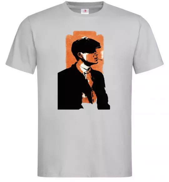 Чоловіча футболка Гострі картузи трафарет Сірий фото