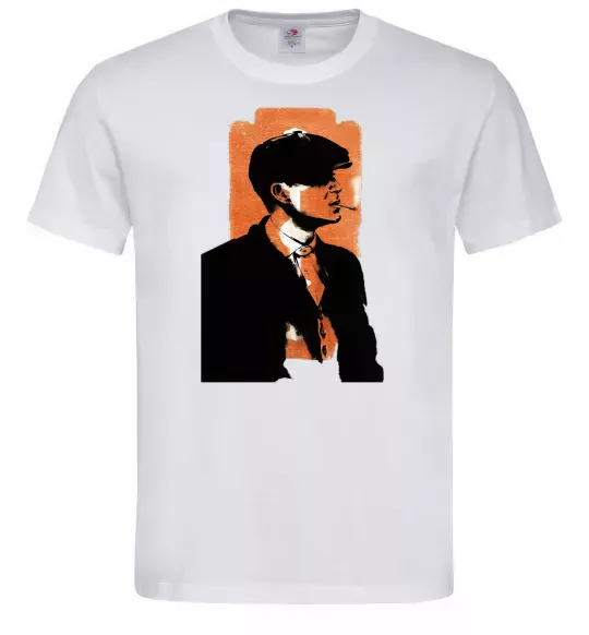 Чоловіча футболка Гострі картузи трафарет Білий фото