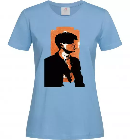 Женская футболка Гострі картузи трафарет Голубой фото