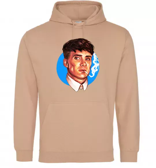 Женская толстовка (худи) Томас Шелбі з цигаркою Гострі картузи Песочный фото