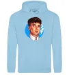 Жіноча толстовка (худі) Томас Шелбі з цигаркою Гострі картузи Блакитний фото