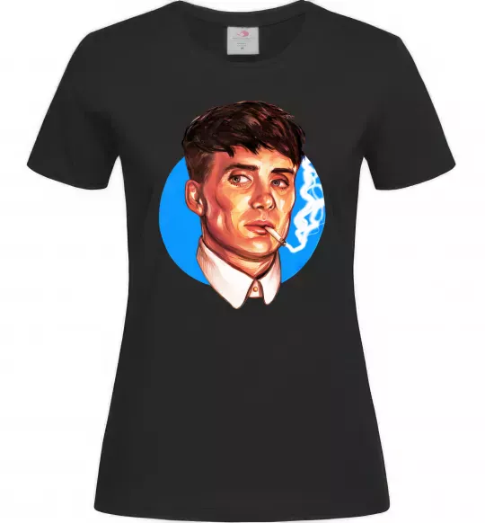 Жіноча футболка Томас Шелбі з цигаркою Гострі картузи Чорний фото